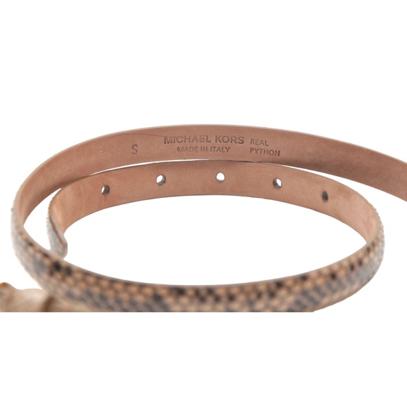 MICHAEL KORS Belt Thin Skinny Exotic Leather Brown